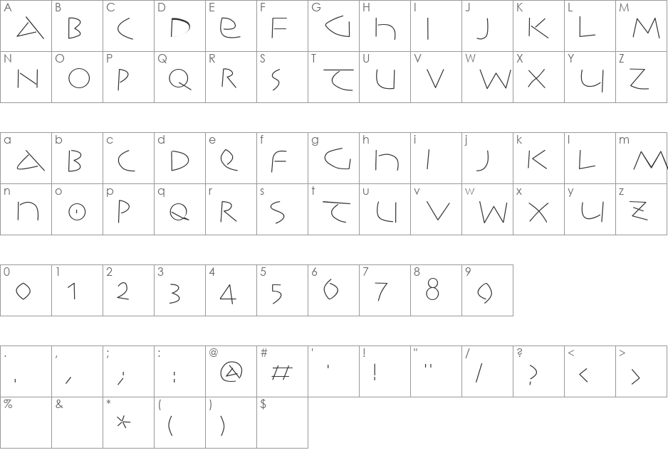 Kochwood-Light font character map preview