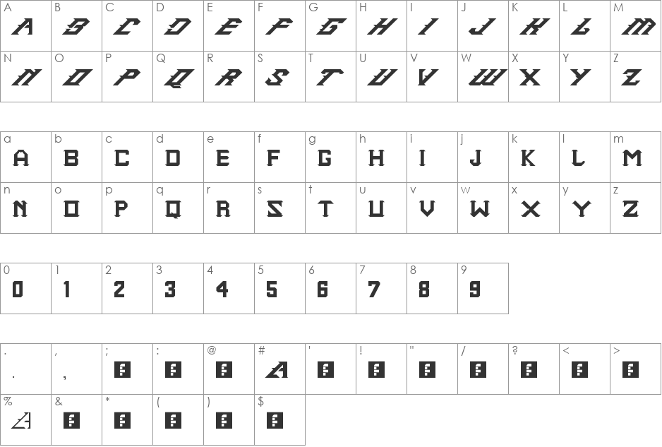 assault_hockey font character map preview