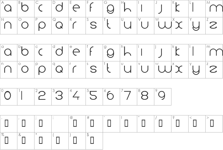 koeschaap font character map preview