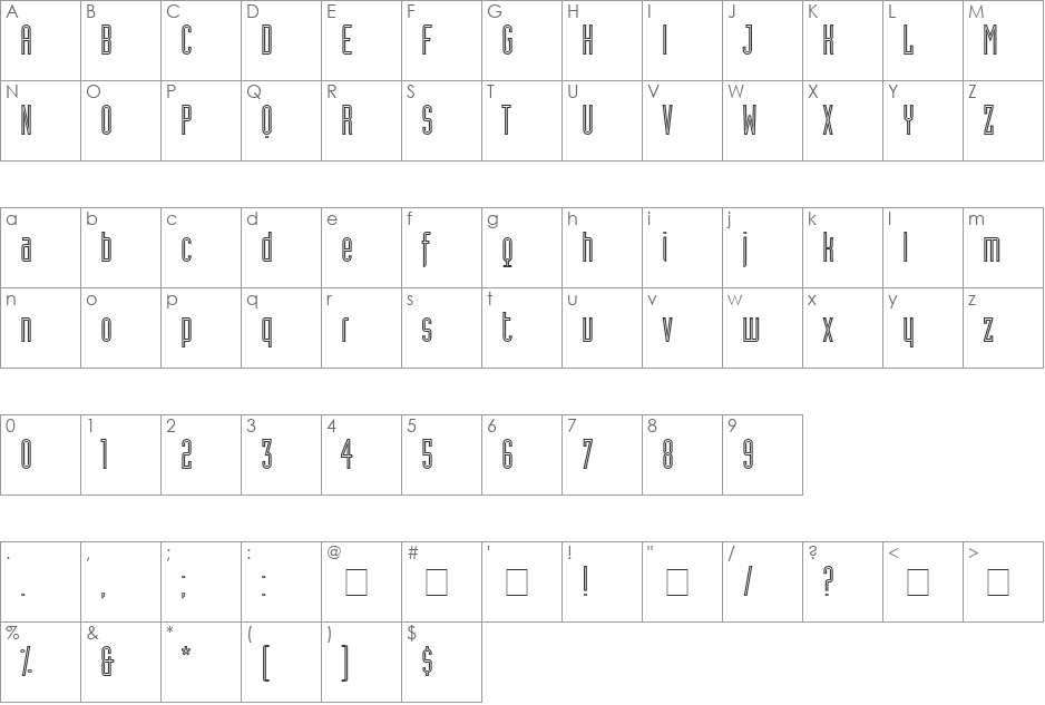 Assembly SSi font character map preview