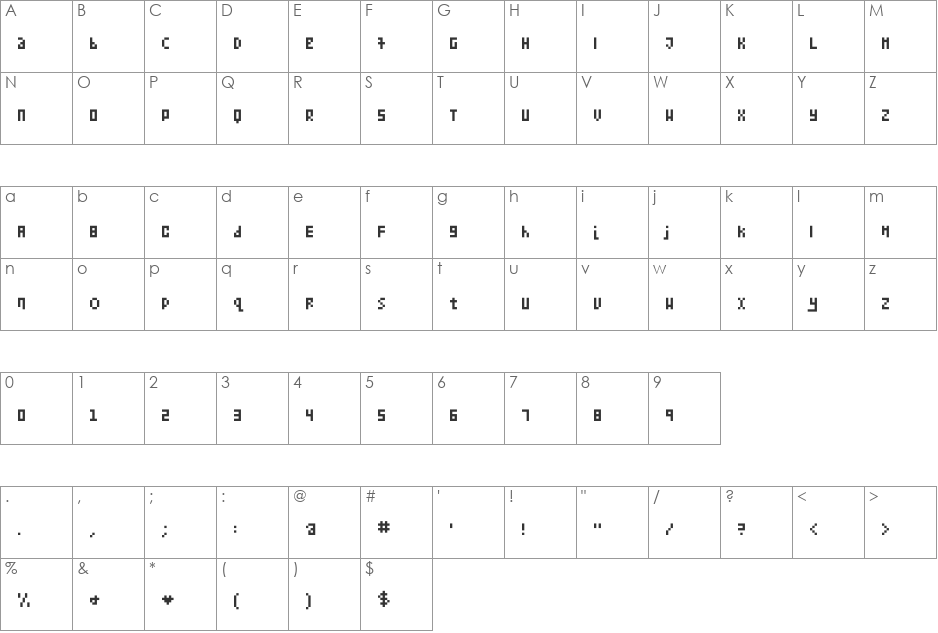 kollectionbitmap font character map preview