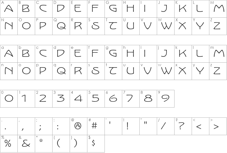 Kolo LP Std font character map preview