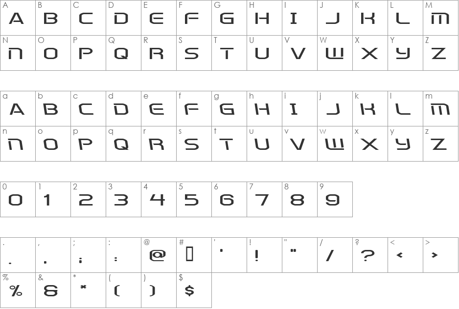 Kometenmelodie 2 font character map preview