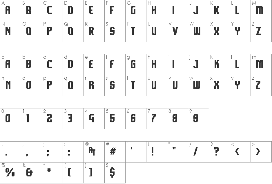 Komikazoom font character map preview