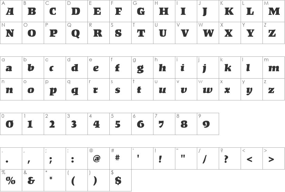 Kompakt MF font character map preview