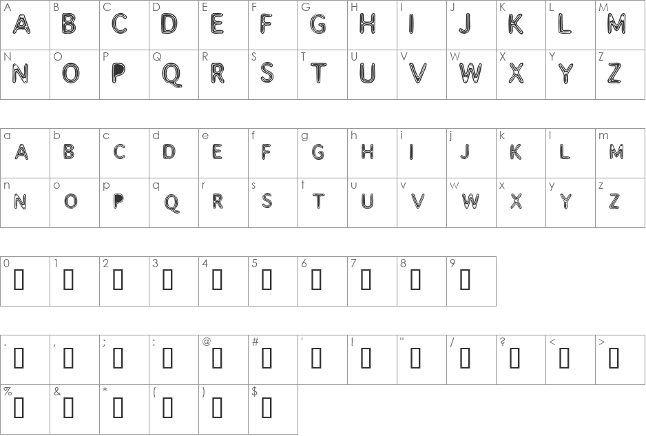 Assimilate font character map preview