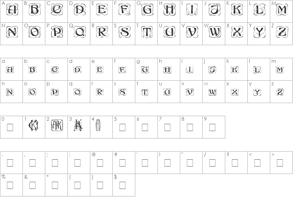 Konanur Capitals font character map preview