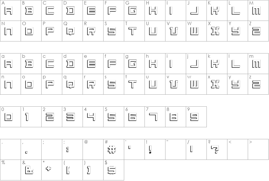 Konstructiv font character map preview