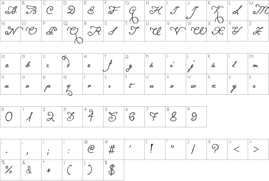 Konstytucja Polska cleaned font character map preview