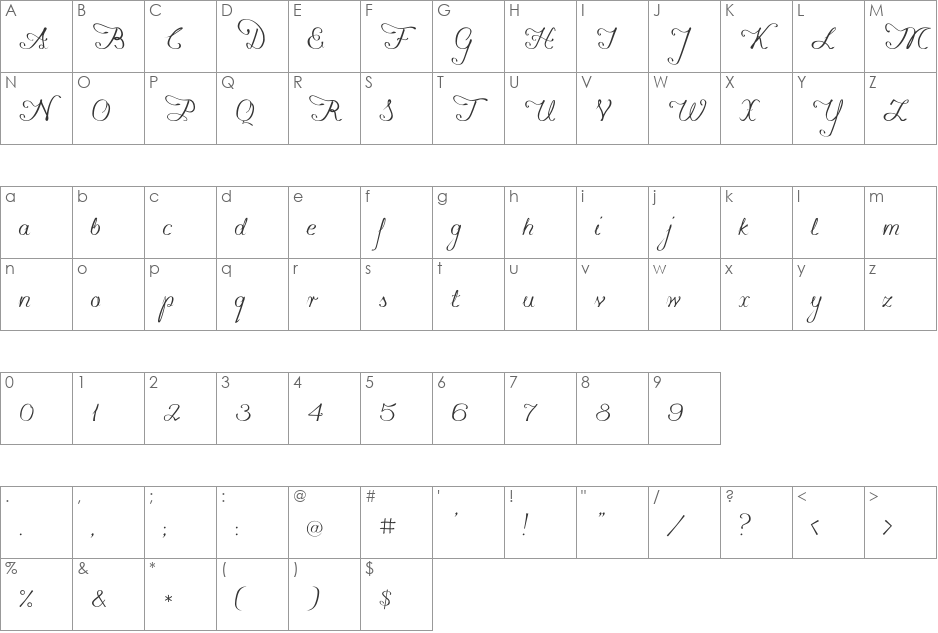 konstytucyja font character map preview