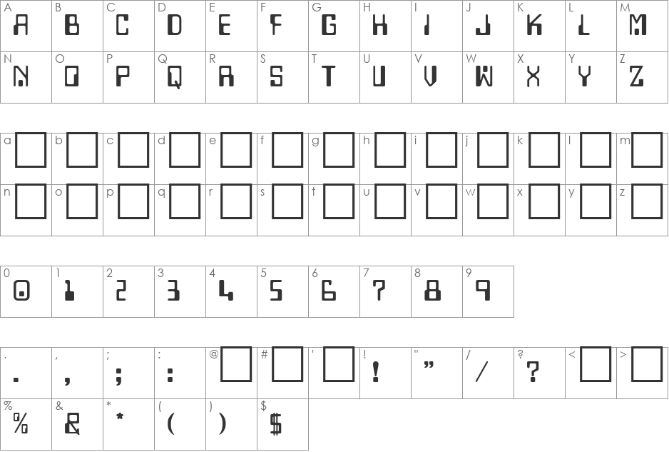 Konvoi font character map preview