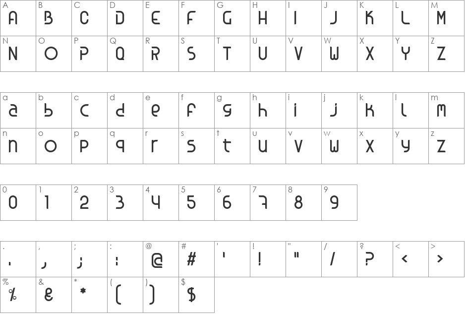 Kosova font character map preview