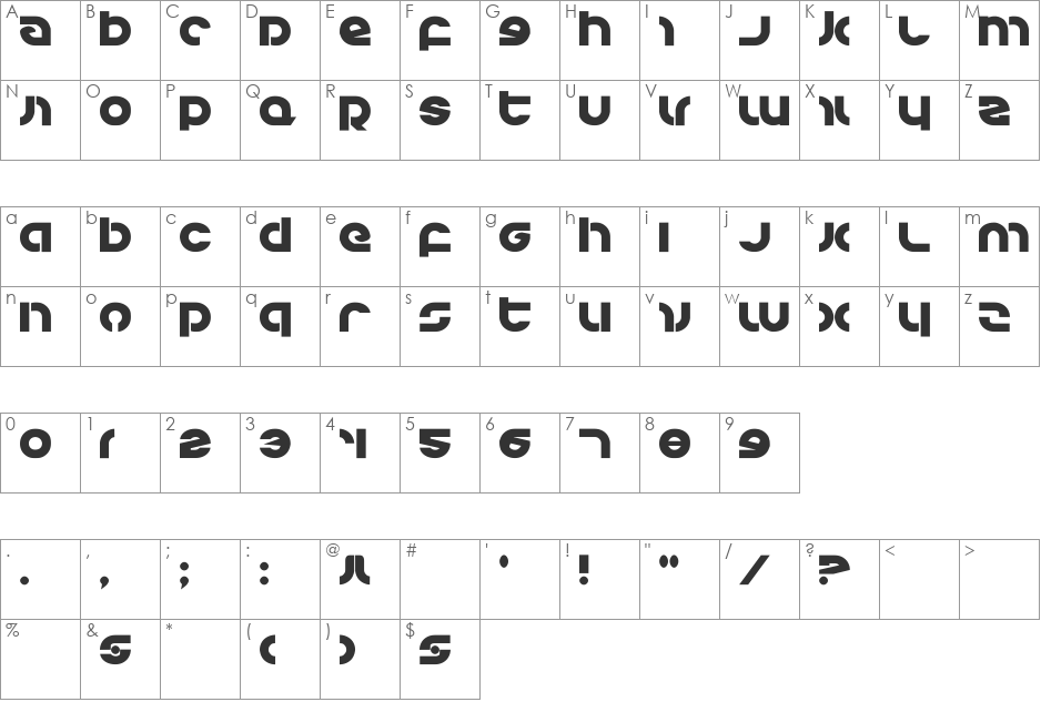 Kovacs font character map preview