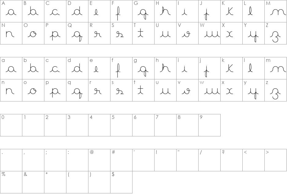 Aster 3 font character map preview