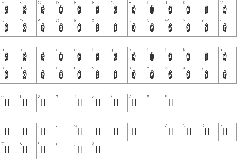 KR Drak font character map preview