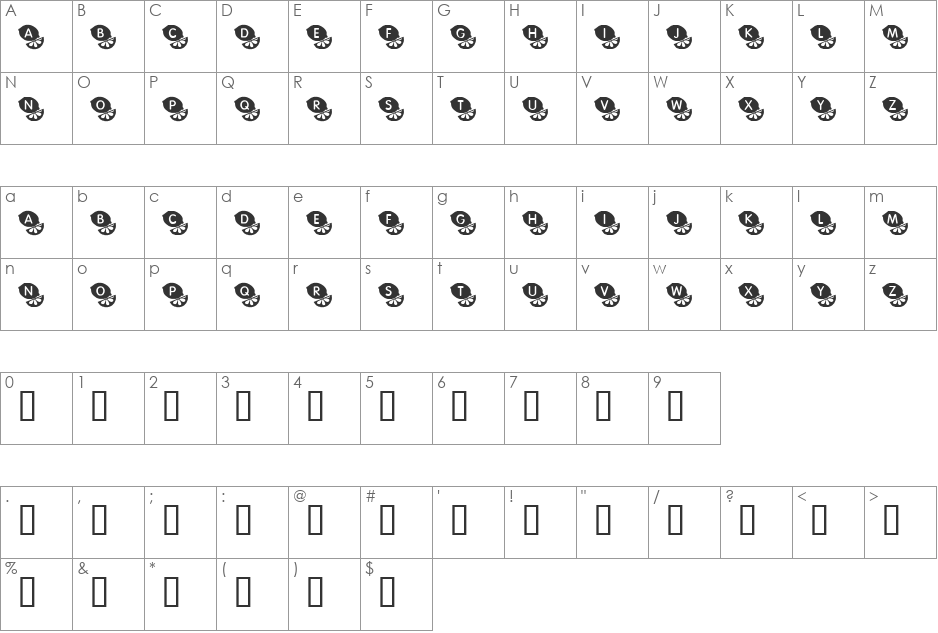 KR Lime's Limes! font character map preview