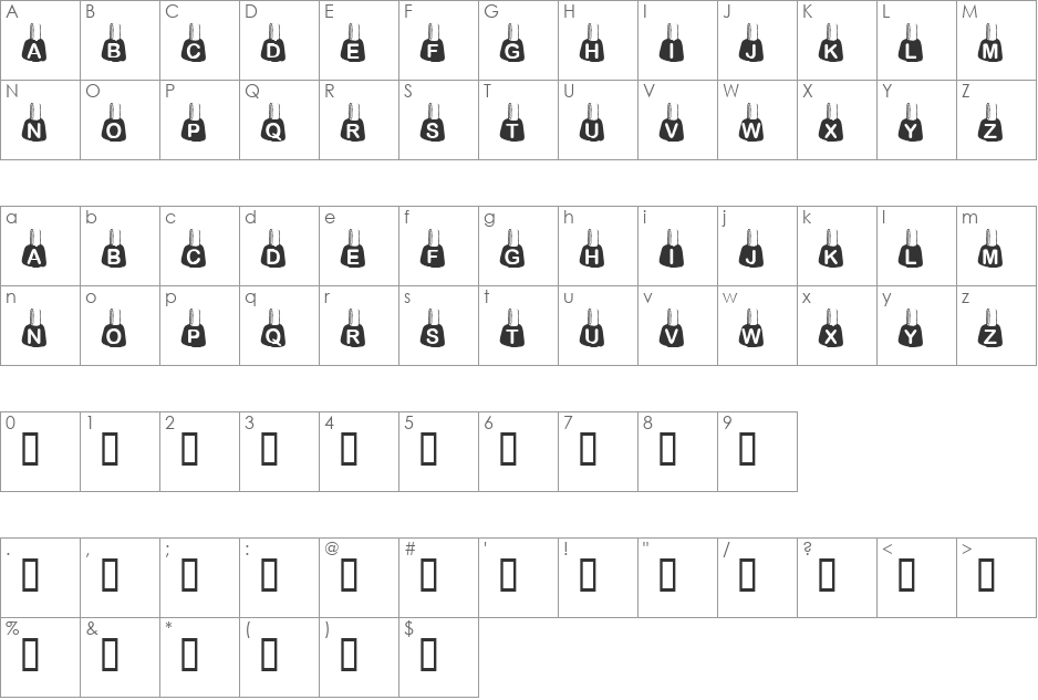 KR Rachel's Polish font character map preview