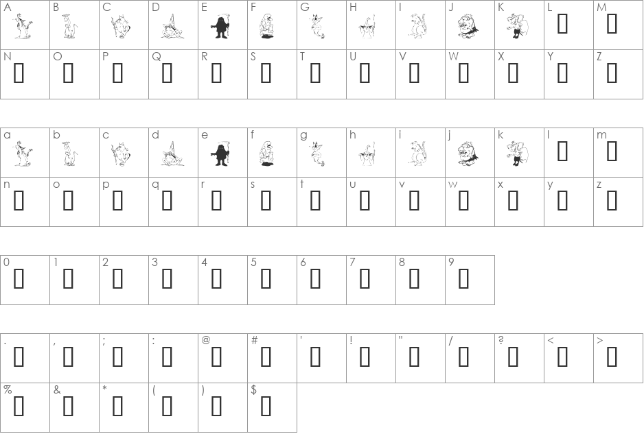 KR RPG font character map preview