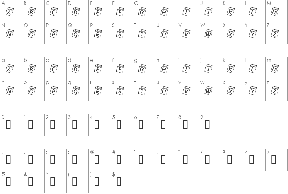 KR Seeds font character map preview