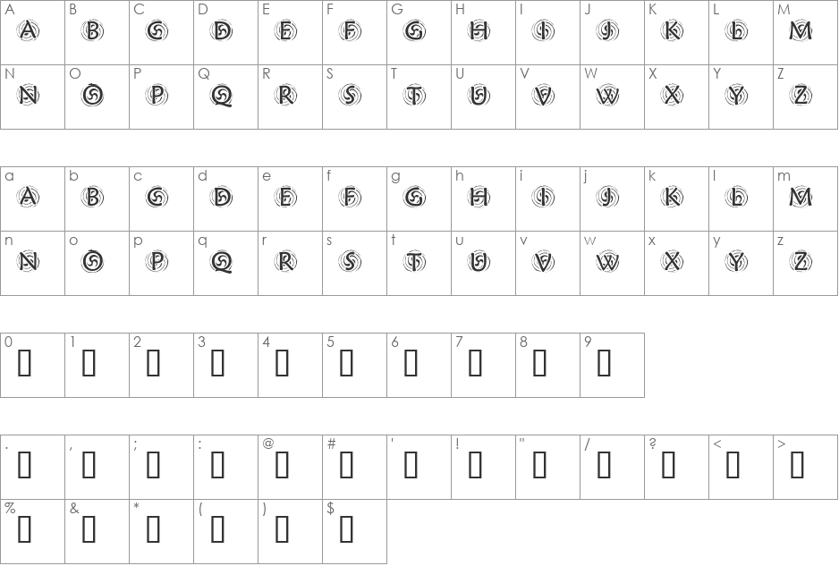 KR Spyro font character map preview