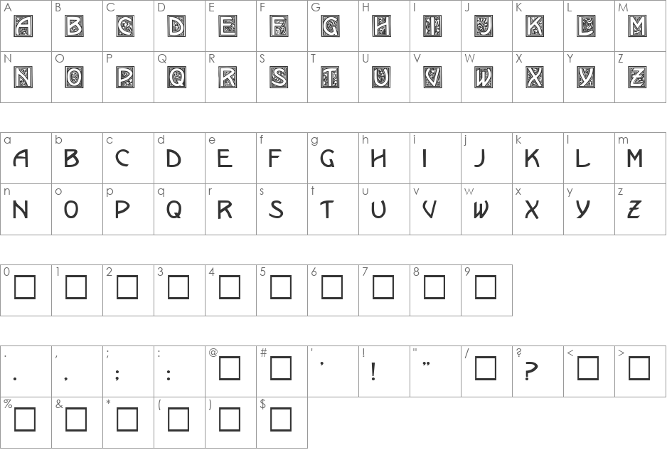 Kramer vs. Leftie font character map preview