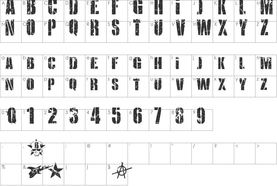 KRIPTON B font character map preview