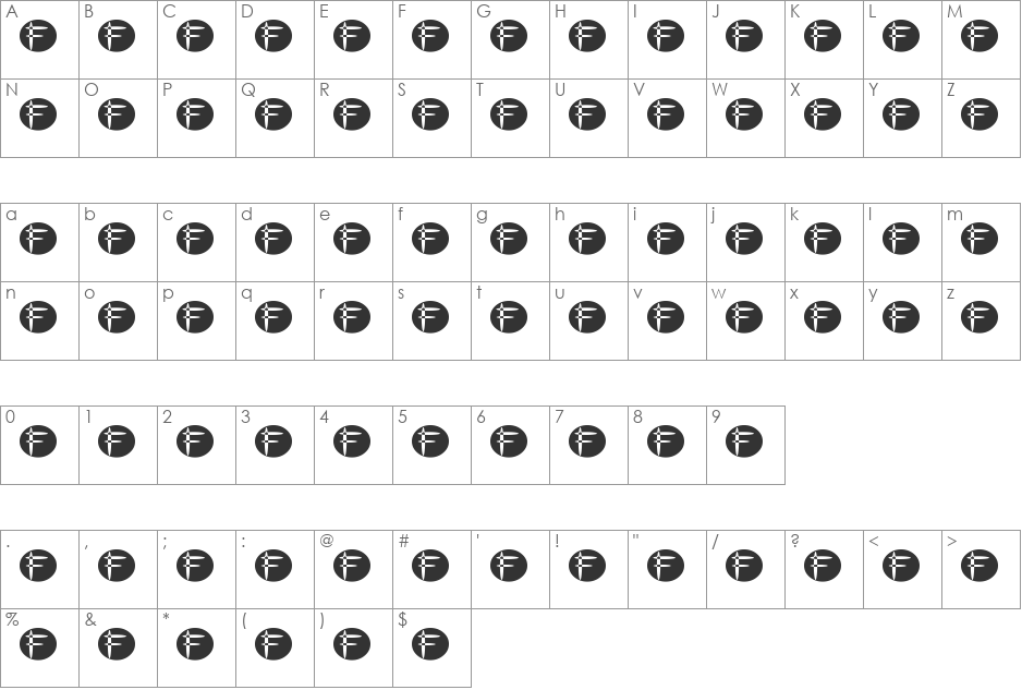 Krismisc font character map preview