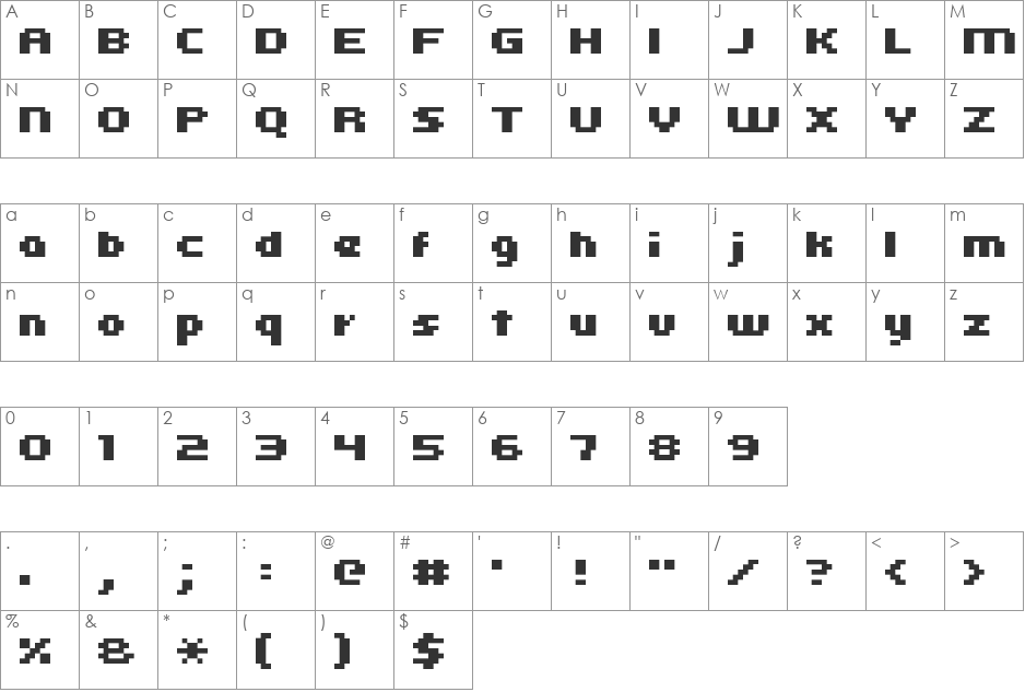 kroeger 05_63 font character map preview