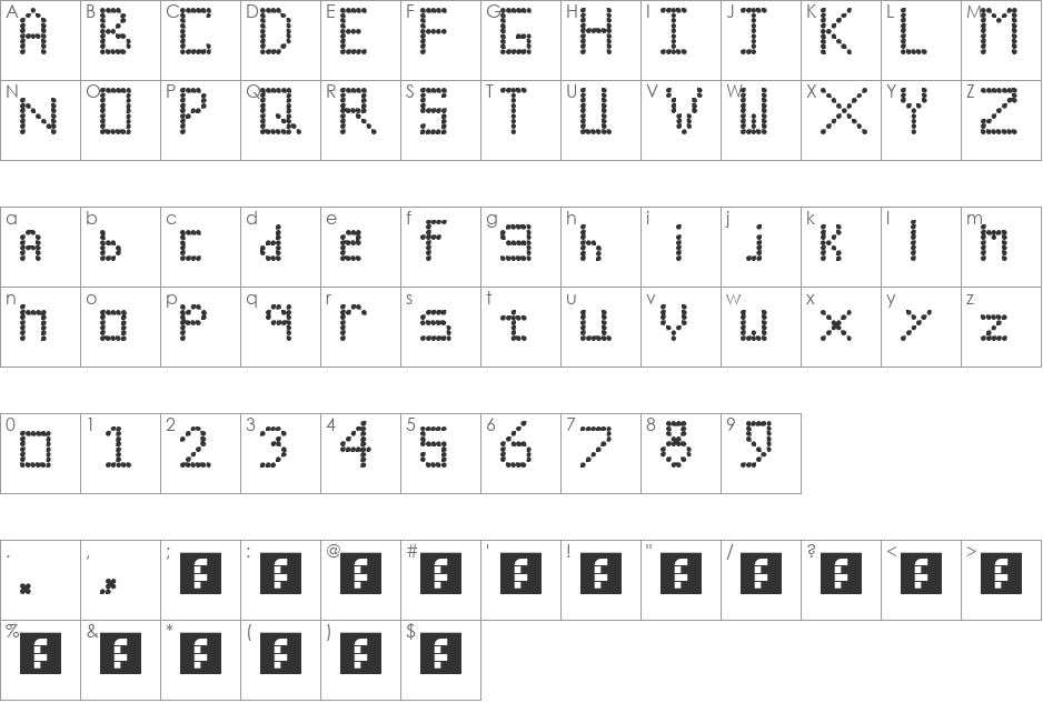 KryptOrig font character map preview