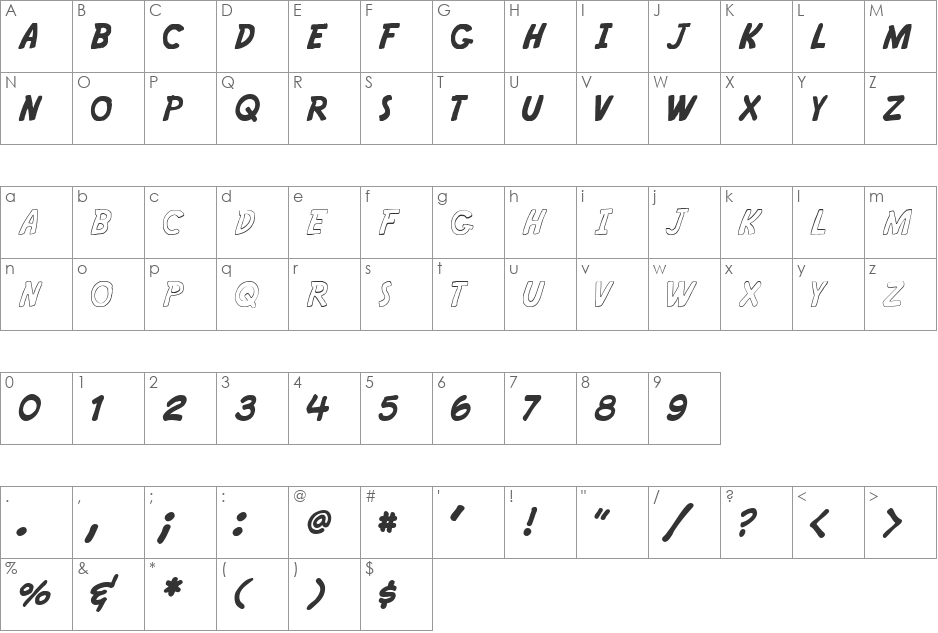 KRYPTOSCRIPTO font character map preview