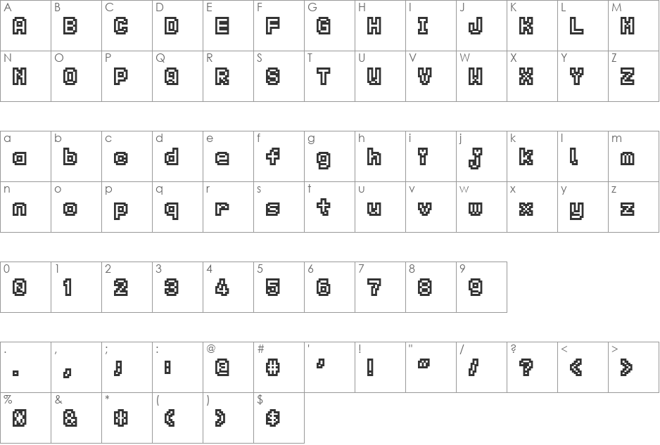 KS-PetitHeart10 font character map preview