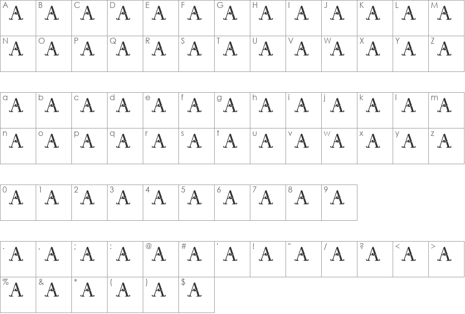 Kualamanpa font character map preview