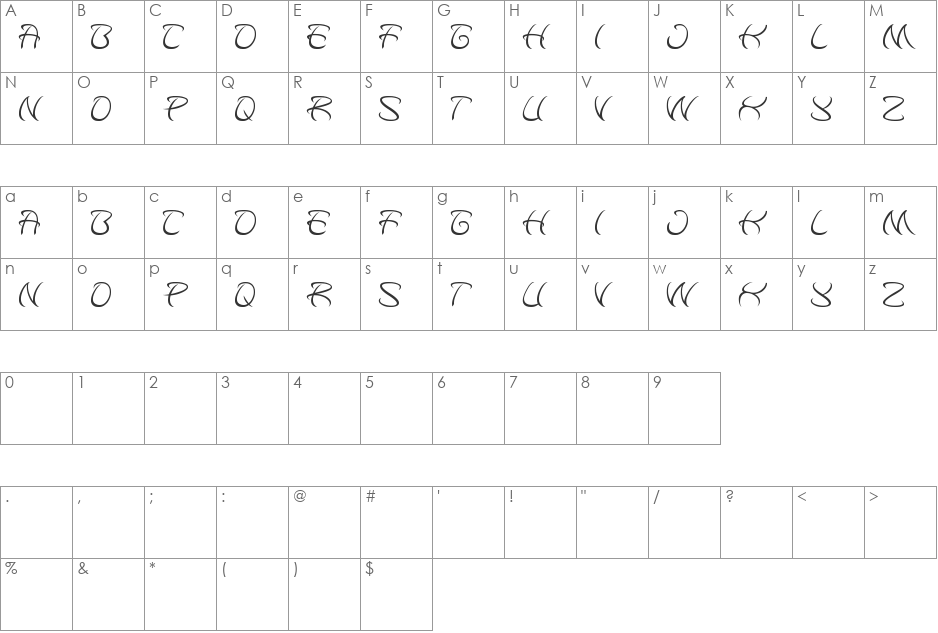 kungfu master font character map preview