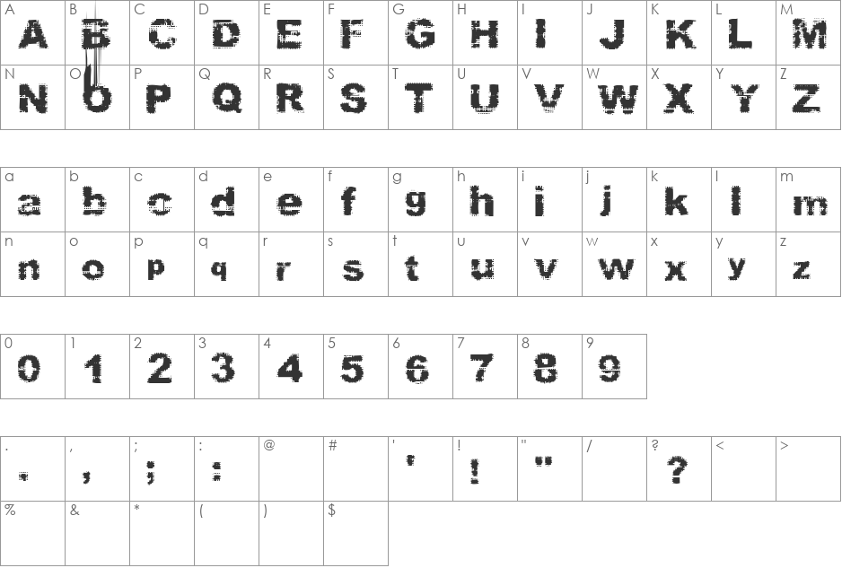 Kurlon font character map preview