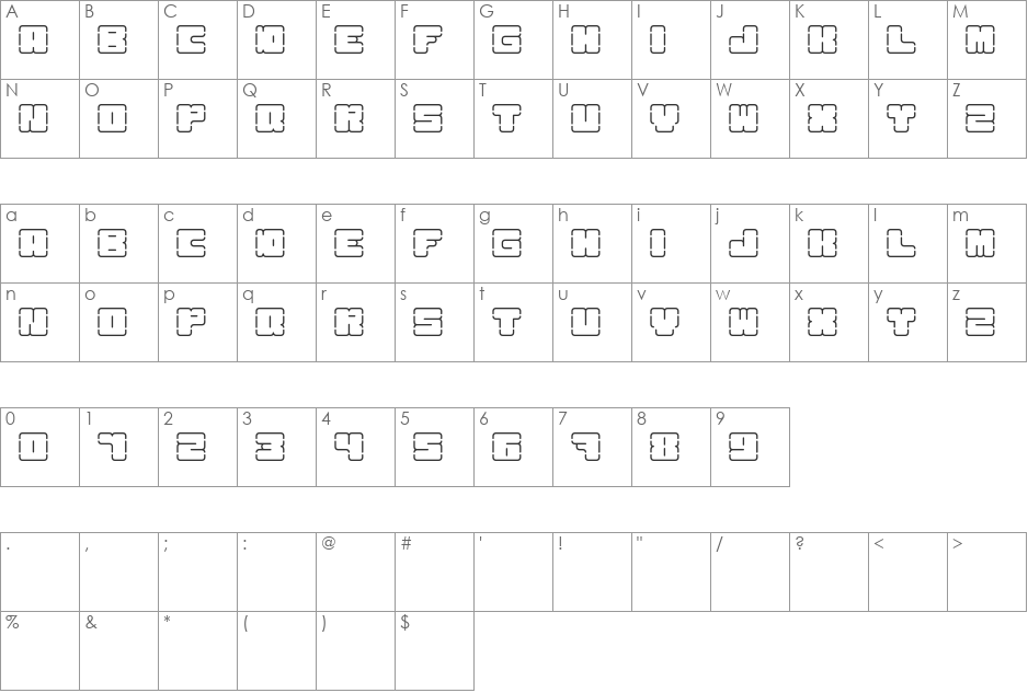 Kurvenreich font character map preview