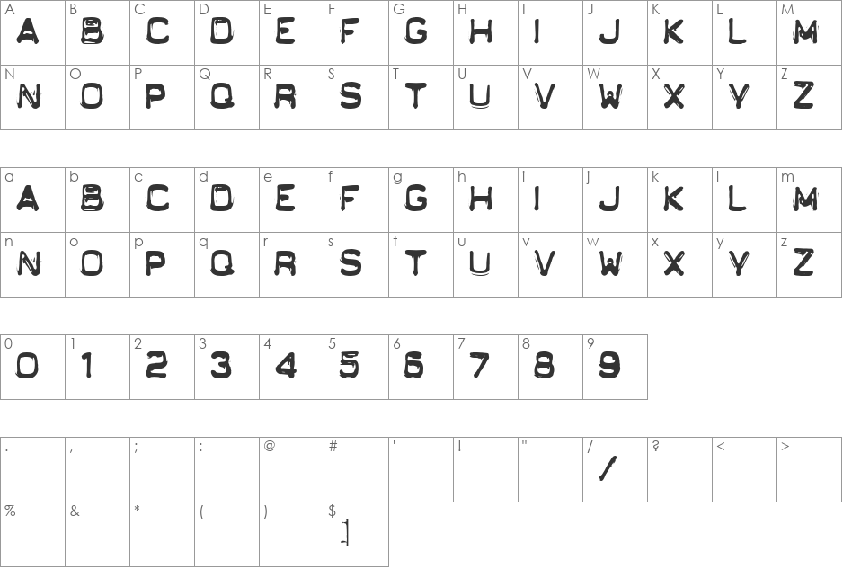 KWALITEIT font character map preview