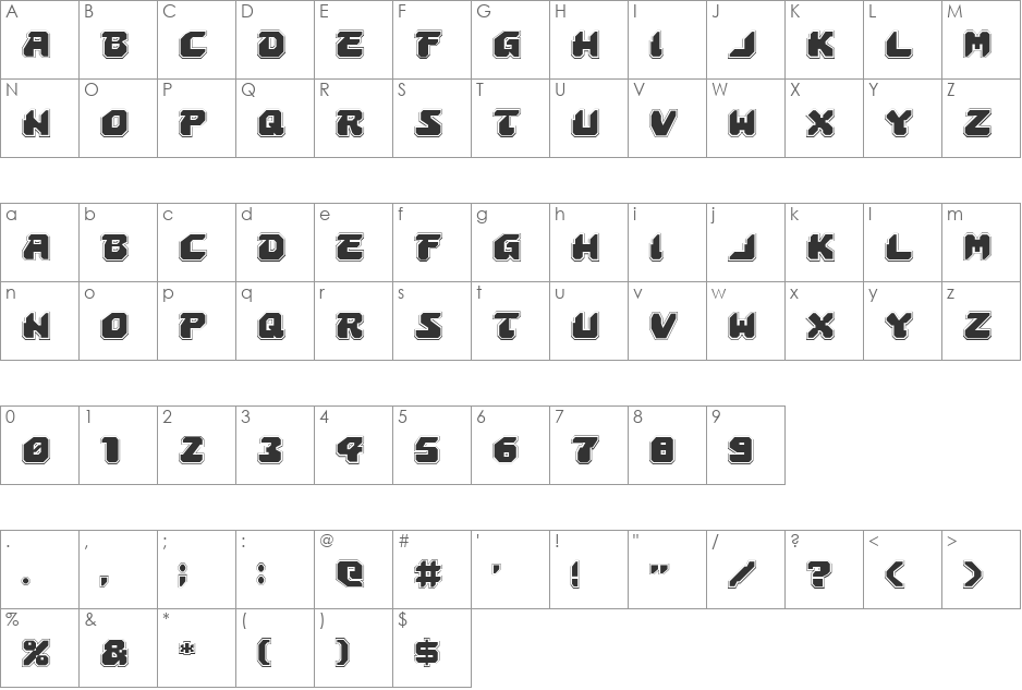 Astropolis Academy font character map preview