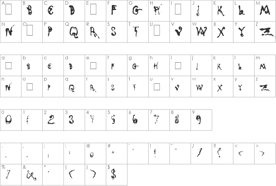 Kyoto Song Demo font character map preview