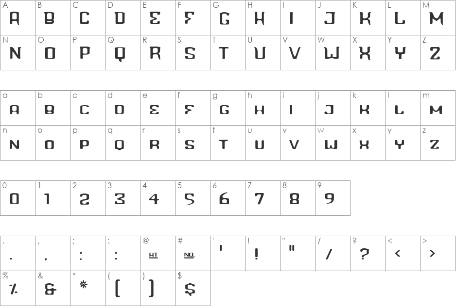 L font character map preview