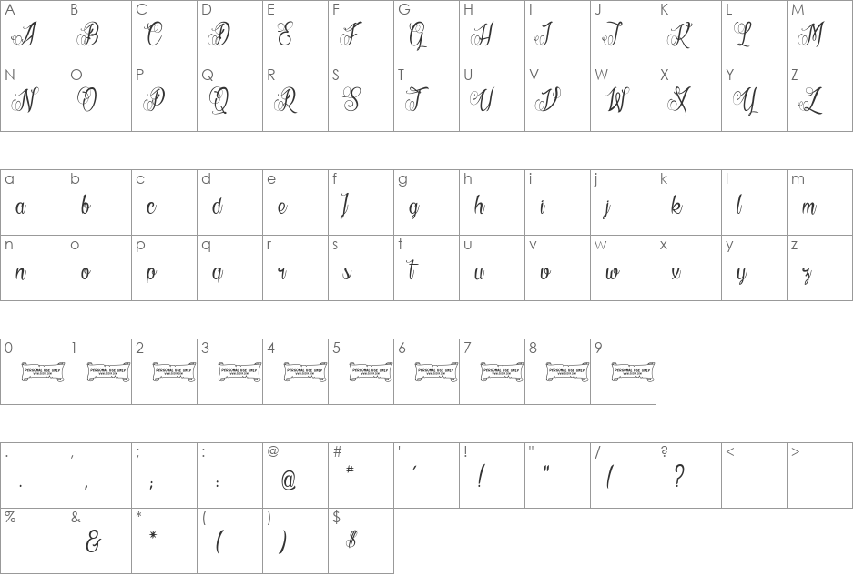 La Cit? des Mille Reines font character map preview