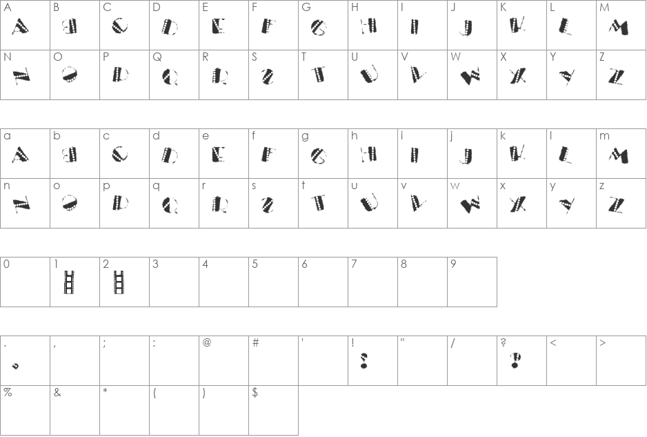 la hotel viver font character map preview