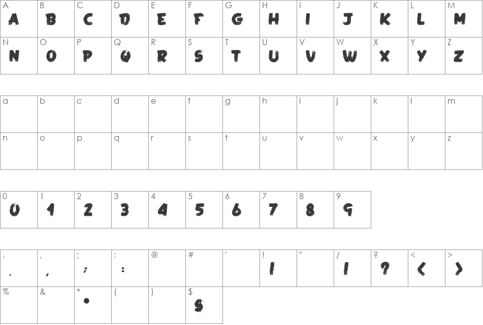 LA KAME A LEON font character map preview