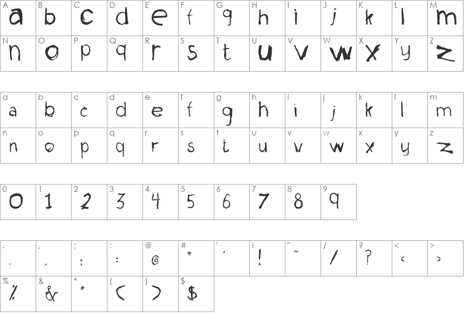 La Ment font character map preview