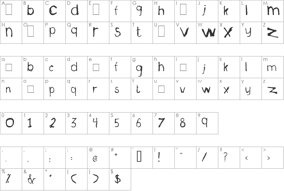 La Ment Demo font character map preview