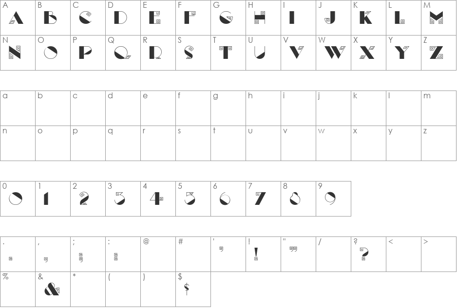 Labyrinth NF font character map preview