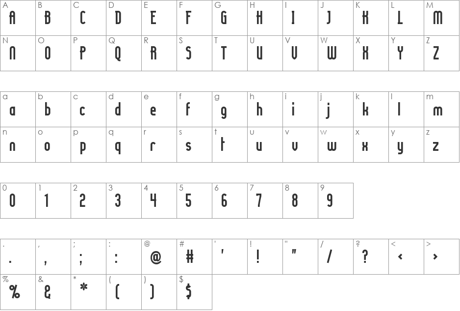 Lady Ice Revisited font character map preview