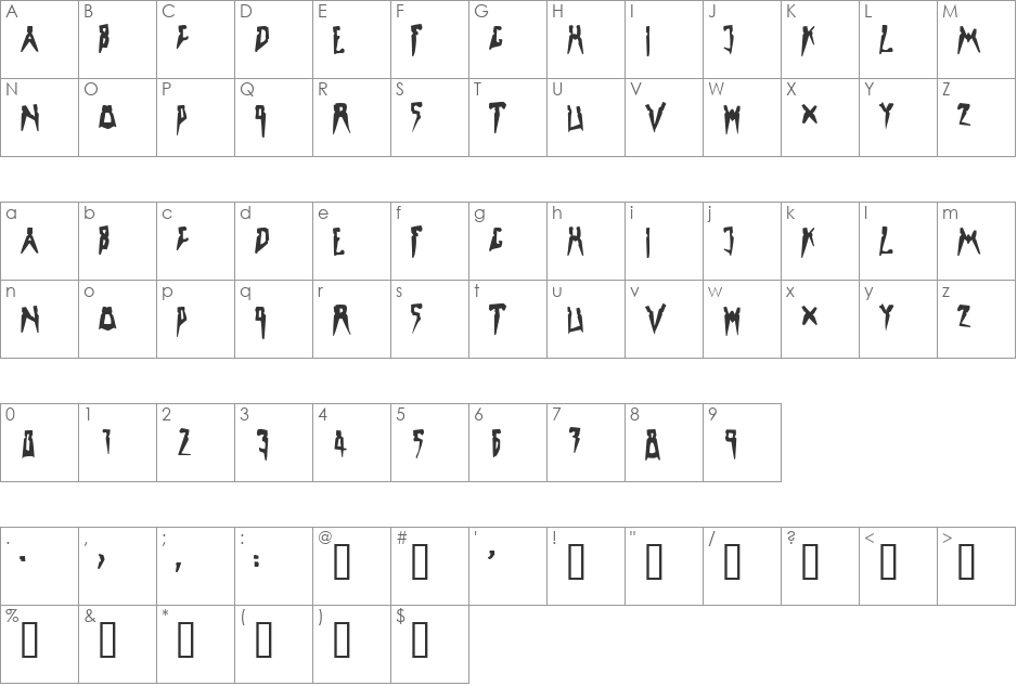 LaEdith font character map preview