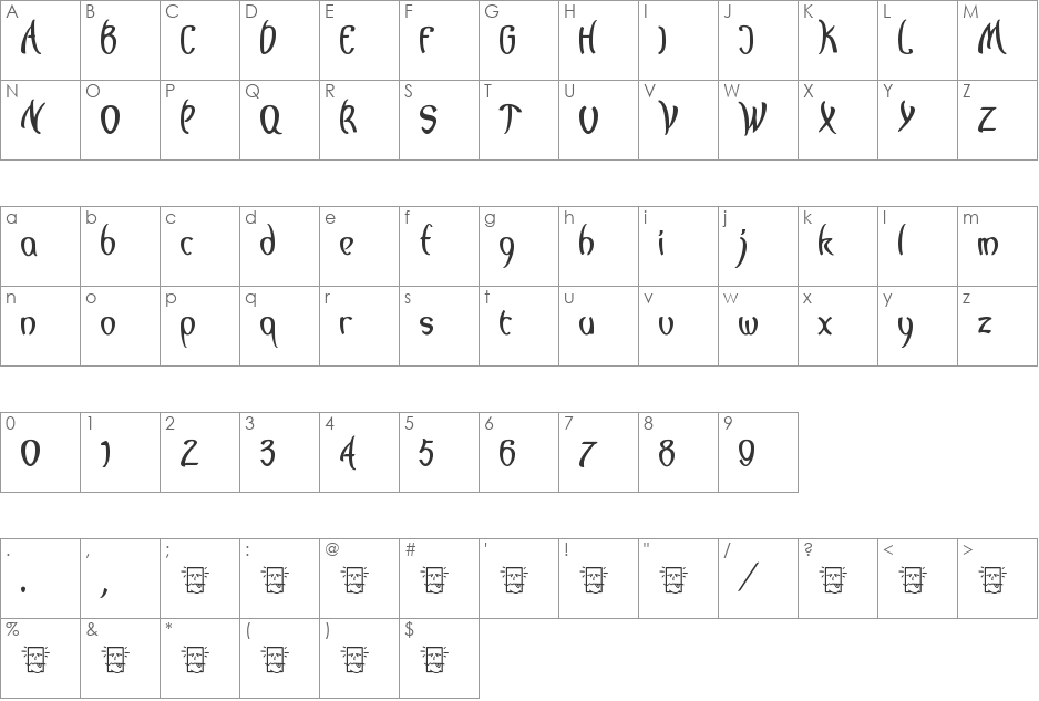 lagegg font character map preview