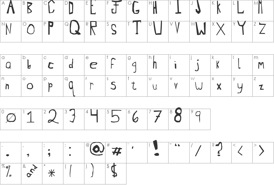 Lake Kegonsa font character map preview