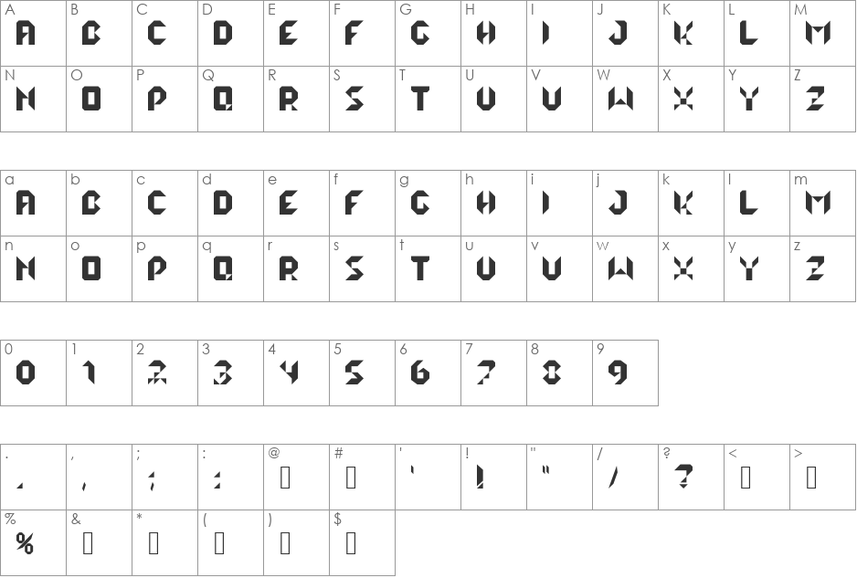 lalek font character map preview
